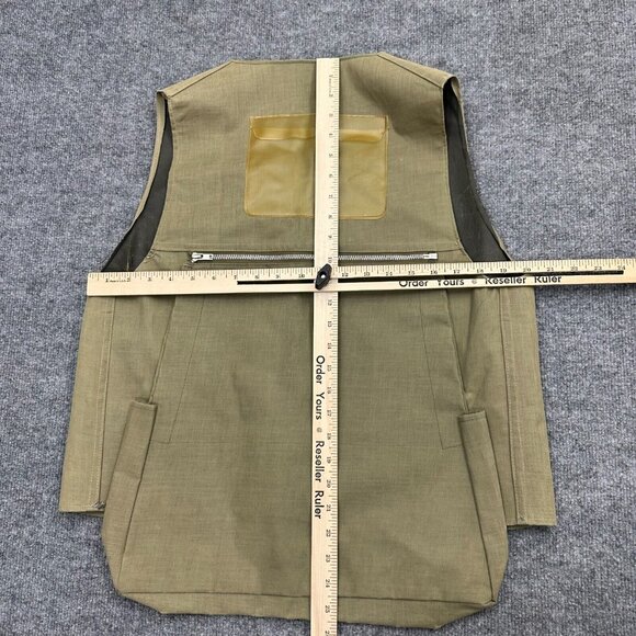 VTG Storm Pruf Japan Vest Mens M Beige Fishing Zip Up Pockets - Picture 8 of 10